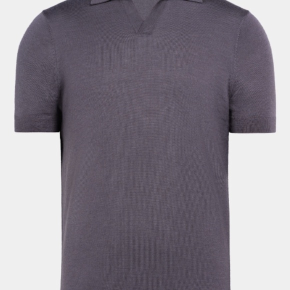 Purple Merino Buttonless Polo - S - Picture 3 of 14